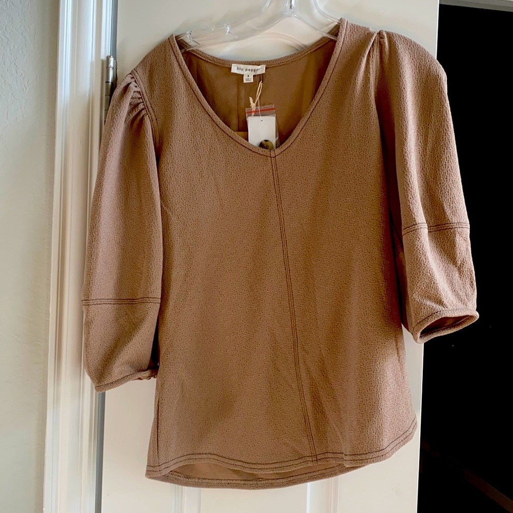 Tan dress blouse